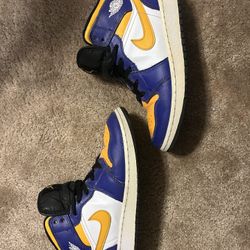 Nike Air Jordan 1 Mid GS Dark Concord Taxi White Black