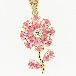 14k Gold Flower Pendant 