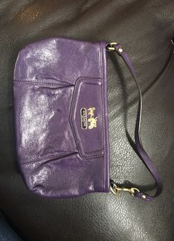 Coach purple leather cocktail bag