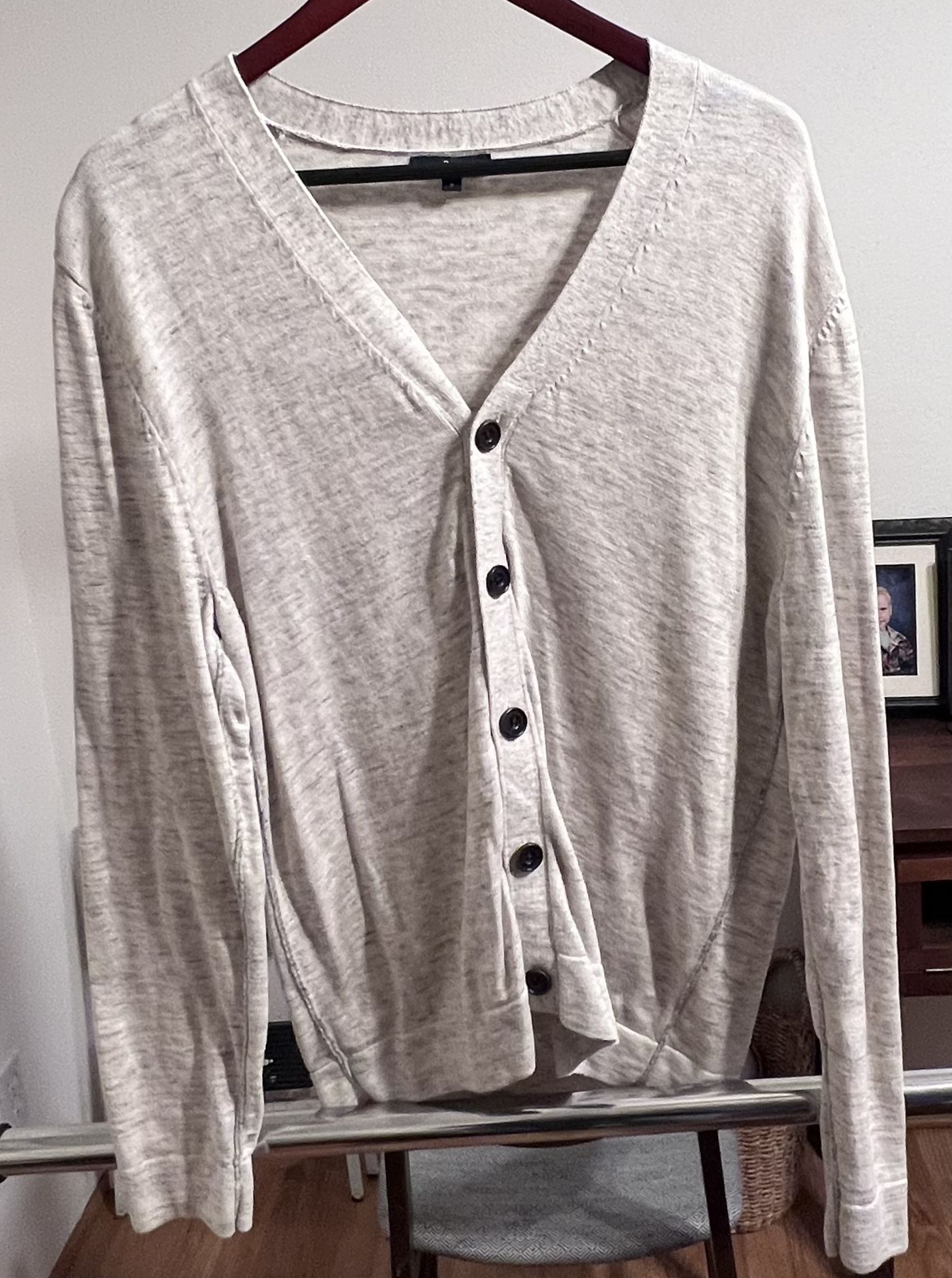 Gap Cotton Sweater Button Front V Neck Size Medium 