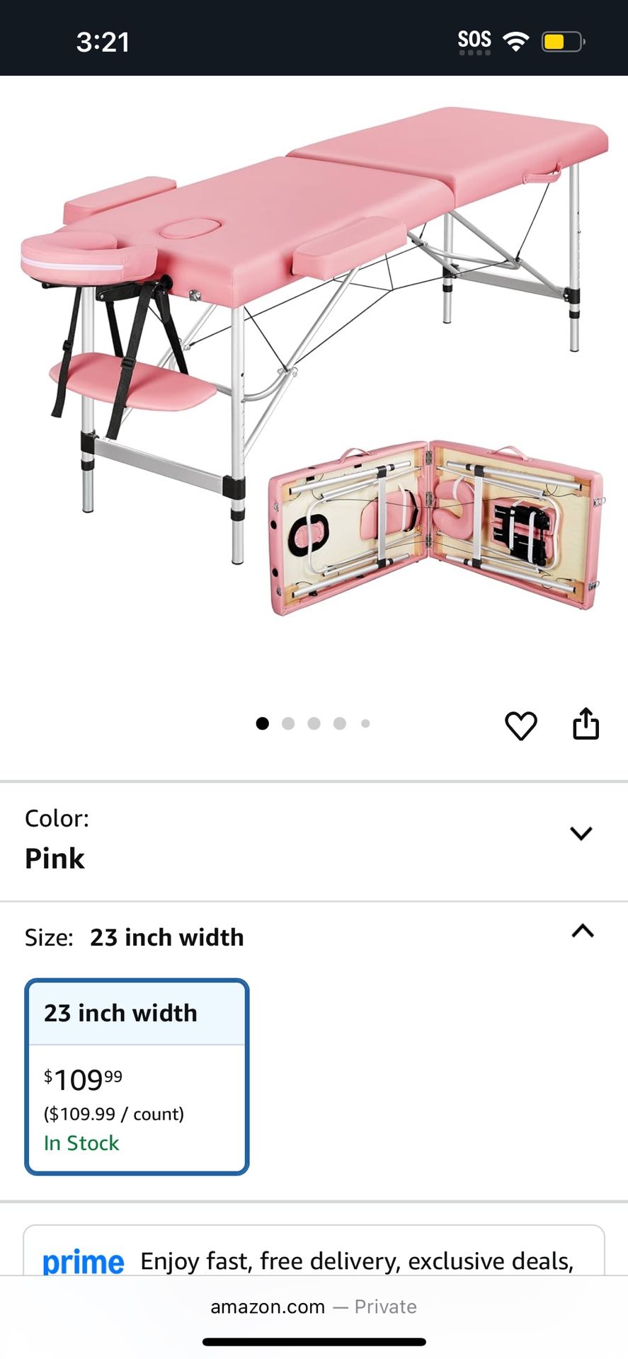pink foldable massage table 