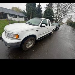 2000 White Ford Lariat F-150 V8- 4 Door Extended Cab 