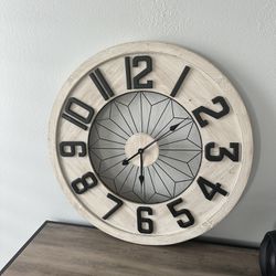 White Wash Wall Clock