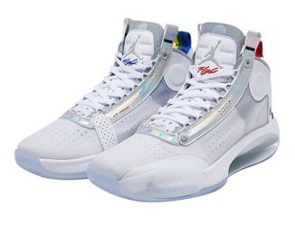 Jordan 34 Iridescent White Metallic Silver Size 9