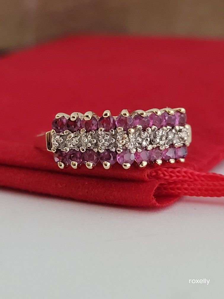 ❤️10k Size 7.75 Precious Solid Yellow Gold Rubies and Diamond Tiara Ring!/ Anillo de Oro con Rubíes y Diamantes! 👌🎁Post Tags: 10k 14k