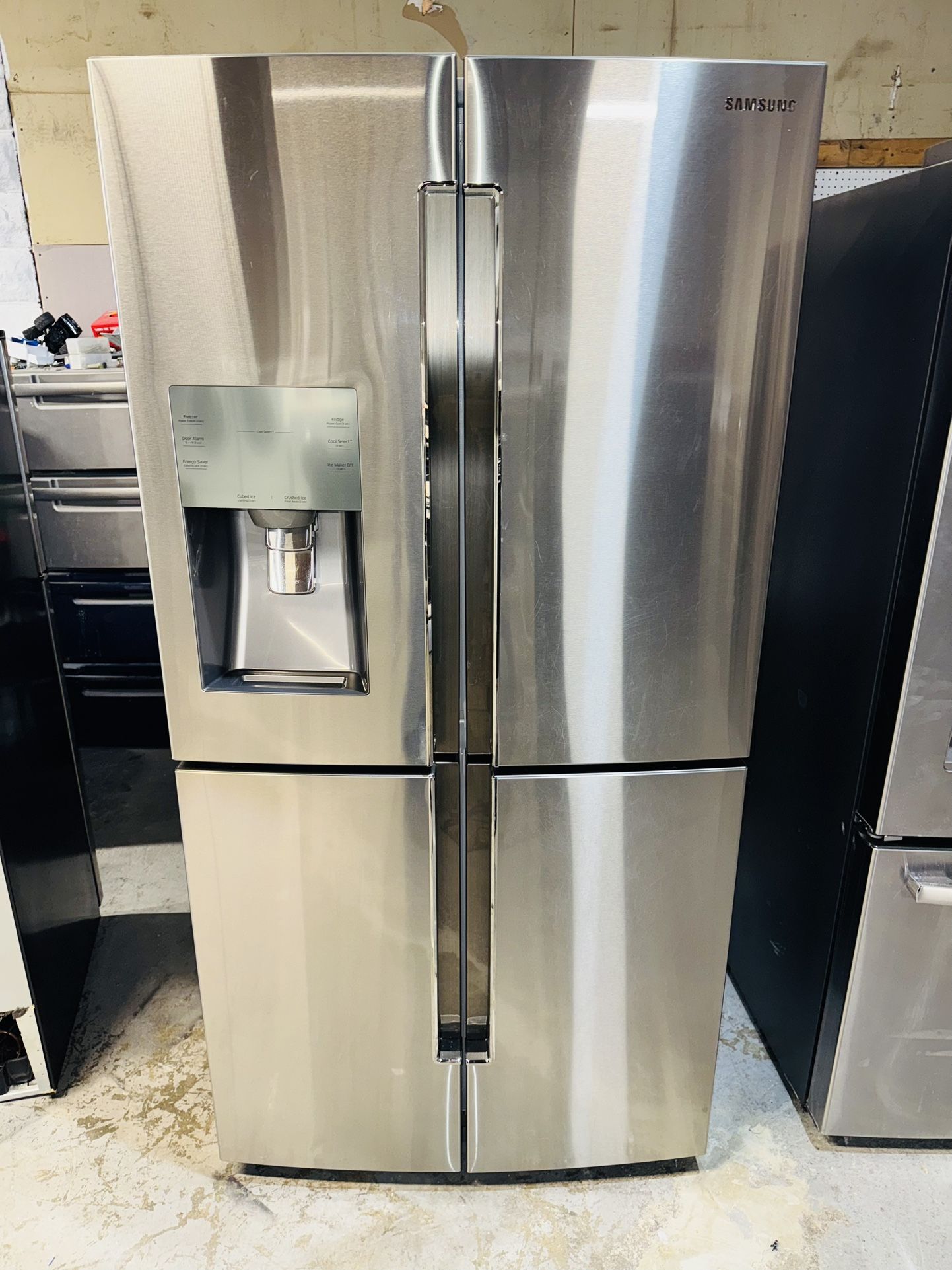 Samsung stainless steel refrigerator 36x72x24. Receipt included for 90-day warranty.