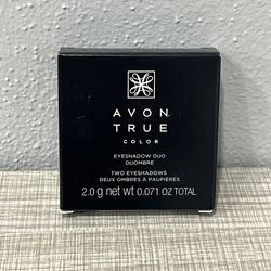 AVON True Color Eyeshadow Duo Night Sky Silver/Blue Color W/ Compact Mirror NEW