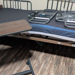 Combo Set! Medline Full Electric Basic Homecare Bed w/upgraded mattress and table