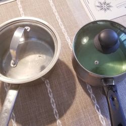 Two Stainless Steel Cooking Pots 