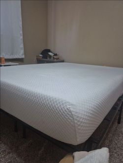 Queen memory foam mattress and bed frame
