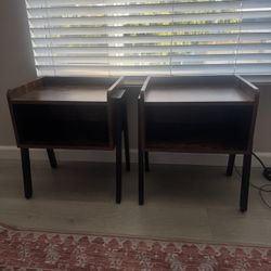 2 Sturdy Wooden Side Tables 