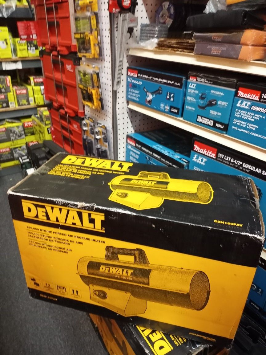 Forced Air Propane Heater Dewalt Heater 18v DEWALT 150,000 BTU/HR