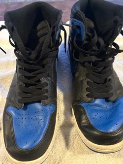 Air Jordan 1 High Black Royal Blue Sneakers Size 13 No Box