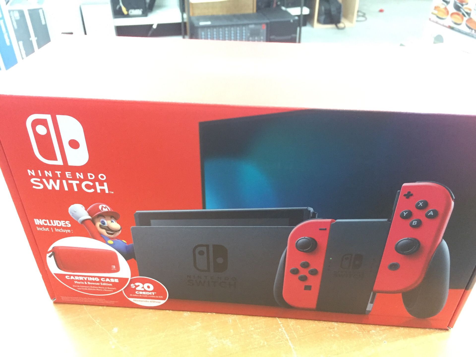 Nintendo Switch Bundle with Mario Red Joy-Con,Carring Case