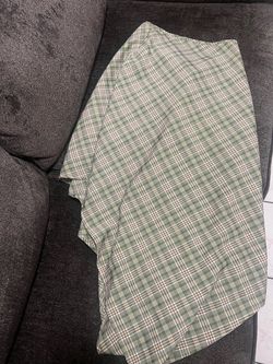 Green plaid skirt