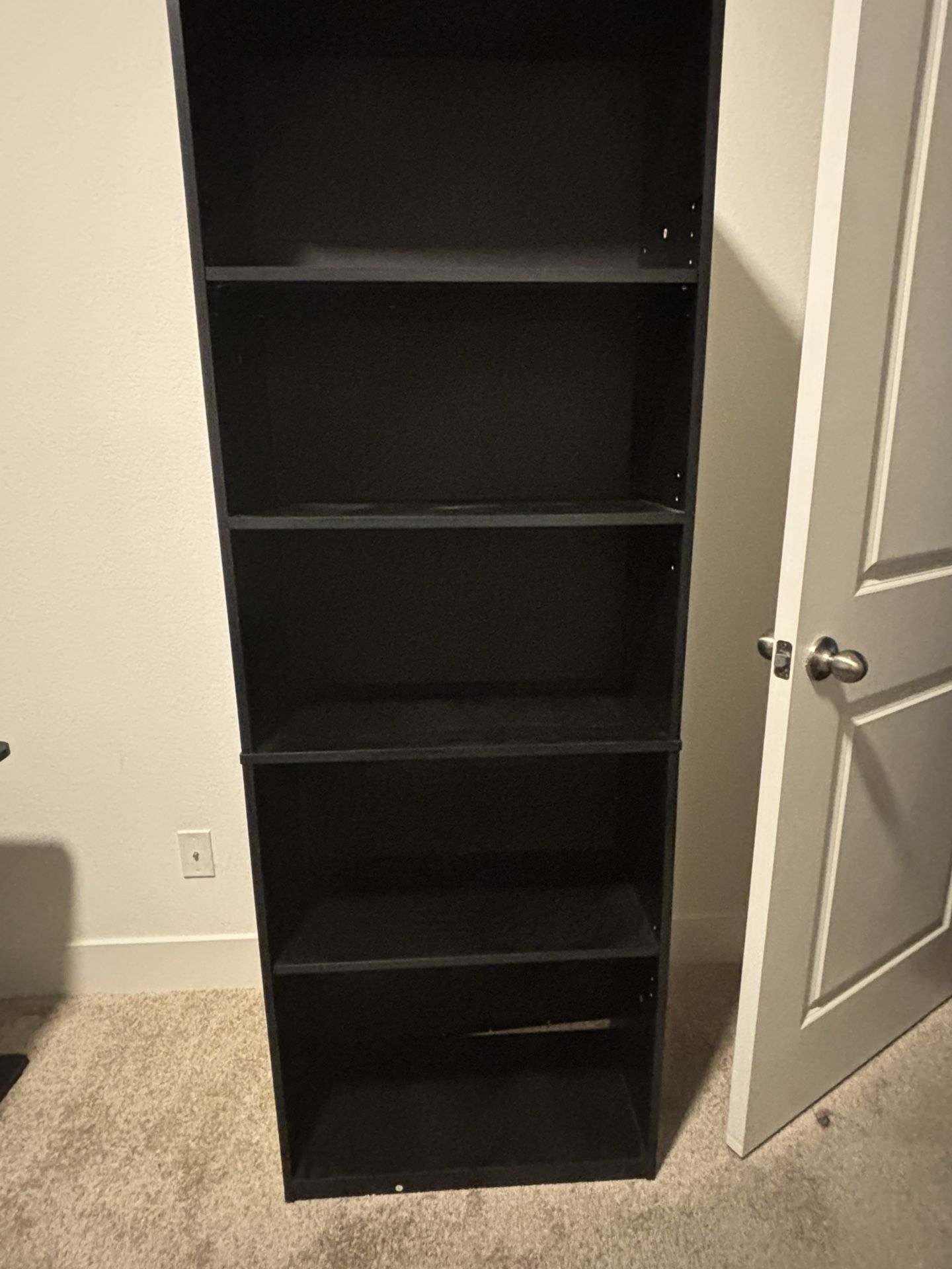 Set of two adjustable black bookshelves