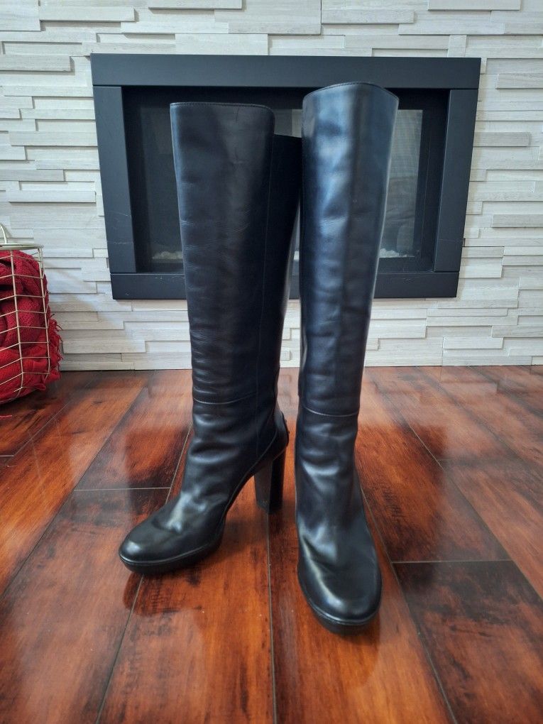 Tod's Black Heeled Knee-High Boots EU 38 US 8