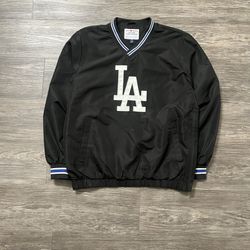 LA Dodgers V-neck Windbreaker Pullover- Genuine Merchandise, Sports by Carl Banks