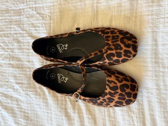 Art Class Leopard Print Mary Jane Flats Size 4