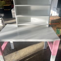 Kids Desk W/ Book Shelving 