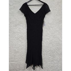Metaphor Women Beaded Chiffon Handkerchief Hem Dress Size 10 Gothic Formal 