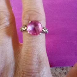 Pink Sapphire- Sterling-size 8 Ring