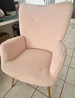 Pink Boucle Chair