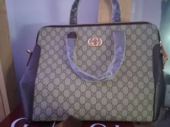 Gucci GG Supreme Briefcase Laptop Bag w/ Shoulder Strap – Authentic