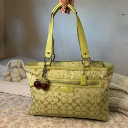 Green Tote Coach Bag