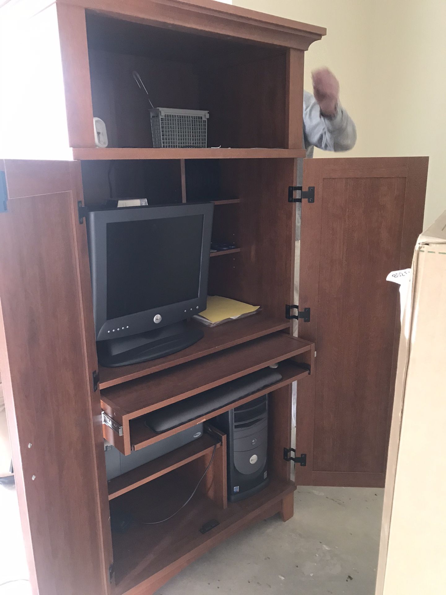 Office in a box computer armoire