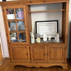 Wood Cabinet With Glass Door