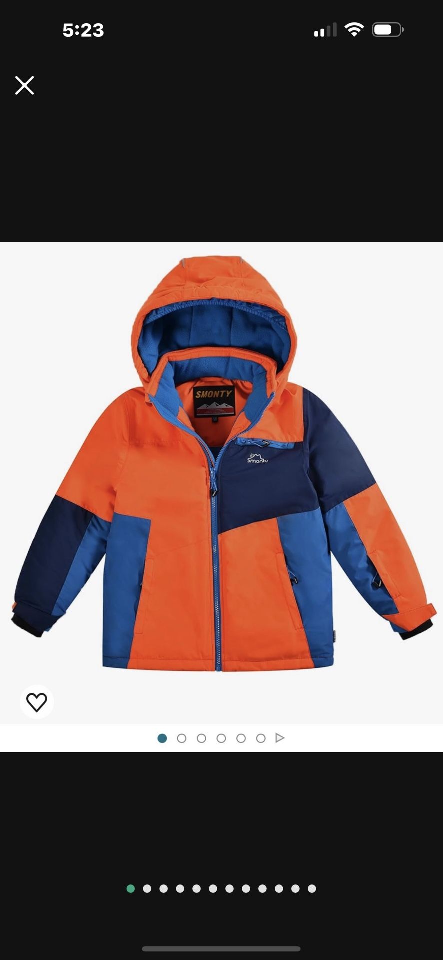 Smonty Boys Ski Jacket for Kids Size 14-16 Youth New With Tags.