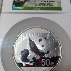 2016 150g China S50Y Panda - PF 70 Ultra Cameo Silver Coin