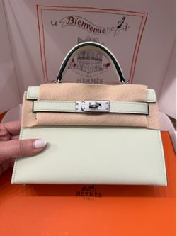 Hermes mini kelly vert fizz Epsom leather