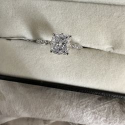 Size 6.5 Sterling Silver Engagement Ring 