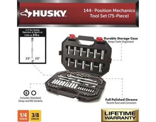 Husky 144-Tooth Mechanics Tool Set 75-Piece