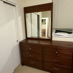 Wood Dresser With Mirror