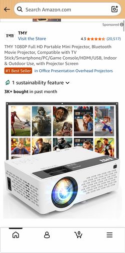New TMY 1080P Full HD Portable Projector