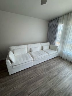 Stylish white sofa