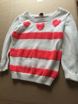 New Girls Pink & White Sweater