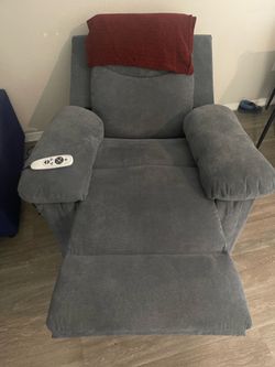 Grey Recliner Chair with Massage & Heating – Fully Functional