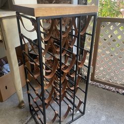 Arthur Umanoff 21 Bottle Wine Rack Holder Iron Wood