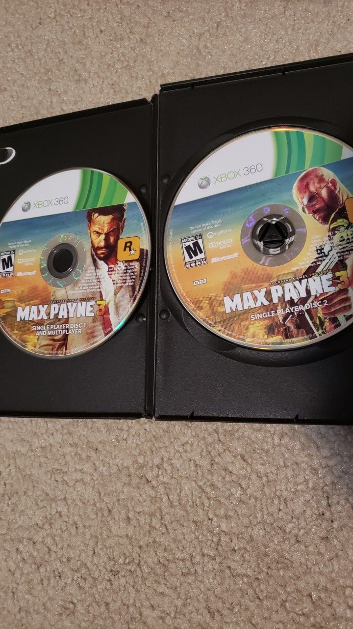 Max payne 3 rockstar xbox 360 game