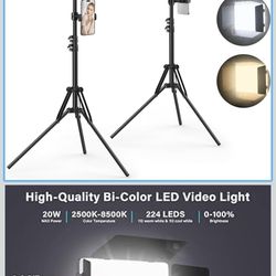 2 Pack Led Video Light Panel Lighting Kit with Barn Doors, 8000mAh Rechargeable Camera Light, 2500K-8500K Photo Light for Outdoor Indoor Photography V