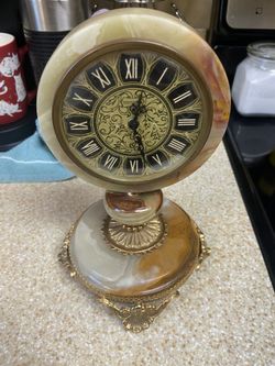 Vintage Mercedes Table Clock 8.5 inches tall -Excellent Condition 