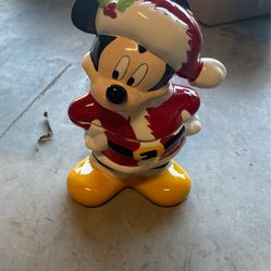 Disney Mickey Mouse Santa Cookie Jar 