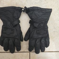 Harly Davidson Men's Circuit II Waterproof Leather Gauntlet Gloves

