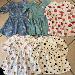Little Girl Clothes Size 2t Summer Dress Bundle (5pcs) Longsleeve 