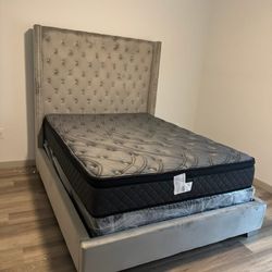 Queen Bed Frame With Mattress 