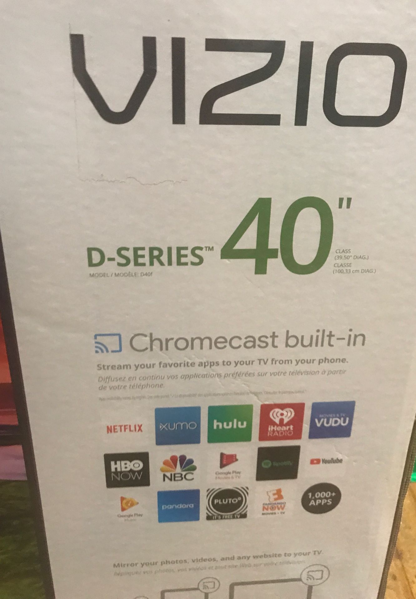 40 inch vizio D- series smart TV